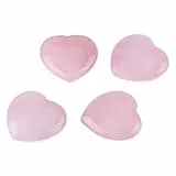 FTVOGUE 4 stücke Rosenquarz Geschnitzte herzförmige Rosa Kristall Heilstein Halbedelstein Edelstein Dekor Souvenir
