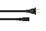 Kabelmeister Netzkabel - 1,8 m - Amerika/USA Netz-Stecker Typ A (NEMA 1-15P) an C7 / Euro 8 Buchse (gerade) - UL Zertifiziert - AWG18 - SCHWARZ - Qualitätware vom KABELMEISTER