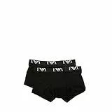 Emporio Armani Herren Essential Monogram 2-pack Boxershorts, Black/Black, L EU