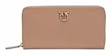 Pinko Damen Ryder Zip Around Vitello SETA Reisezubehör-Brieftasche, D01Q_Biscotto ZENZERO-Antique Gold
