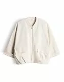 OPUS Damen Sweatshirt | Sweatjacke im Blouson Stil Loose Fit Natural Glaze, 36
