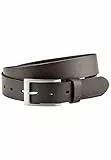 camel active Herren Ledergürtel aus 100% Rindsleder Dunkelbraun, menswear-M