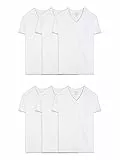 Fruit of The Loom Herren Stay-Tucked V-Neck T-Shirt, White (6 Pack), Groß (6er Pack)