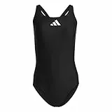 adidas Damen 3 Bar Logo Swimsuit, Black / White, 38
