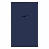 Idena 11148 - Taschenkalender 2025 im Format 8,7 x 15,3 cm, 1 Monat auf 2 Seiten, Terminkalender mit flexiblem Einband in Blau und Adressheft