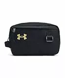 Under Armour Unisex Contain Travel Kit, wasserabweisende Kulturtasche, Waschtasche mit großem Hauptfach, vorderer Ziptasche und Innenfächern, robuster Kulturbeutel,Black / / Metallic Gold,OSFM
