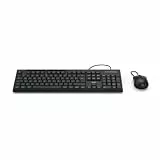 Hama Tastatur Maus Set CKM-200 (USB Tastatur, USB Maus, ergonomisches Tippgefühl, leise Tasten, Kabel abnehmbar, deutsches QWERTZ-Layout, Maus mit dpi Schalter, Multimedia Tasten) schwarz
