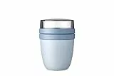 Mepal Müslibecher to go, praktischer Joghurtbecher to go - Unterteilung für Joghurt & Müsli - Geeignet für Gefrierschrank, Mikrowelle & Spülmaschine - 500 ml + 200 ml - Nordic Blue