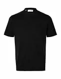 Selected Homme Schwarz Herren Poloshirt Slhberg Ss Knit Polo Noos L