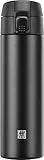ZWILLING Thermo Thermoflasche, Reisebecher, Doppelwandisolierung, Sicherheitsverschluss, 450 ml, Höhe: 22,8 cm, Schwarz