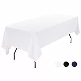 Showgeous Tischdecke Weiße Tischdecken 153×320cm Rechteckige Tischdecke Polyestergewebe Waschbare Tischtuch für Restaurant Restaurant Thanksgiving Weihnachten Jubiläen
