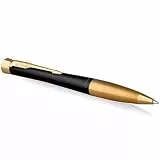 Parker Urban Twist-Kugelschreiber | Mattschwarz mit goldenen Zierteilen | mit Nachfüllpatrone mit blauer Tinte | Geschenkbox