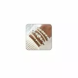 YEAMLTE Herz Perle Perlen Armband Set 4 Stück Stapelbar Elastische Armbänder Mehrschichtige Simulierte Perle Strang Stretch Armreifen Hochzeit Handgelenk Schmuck (B)