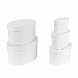 Ideen mit Herz Geschenkboxen mit Deckel | Pappboxen | 5er Set | 5 verschiedene Größen ineinander, groß bis klein | aus stabilem Karton | ideal für Geburtstag & Hochzeit | oval | weiß