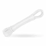 Wäscheleine 20 Meter (1er Pack/Weiß) - Leine ausziehbar 2,2mm, extra stark durch Nylonkern - Ersatzleine für Wäschespinne, Wäschetrockner Garten