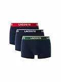 Lacoste Herren 3-Pack Strech Cotton Boxershorts, Marine/Vert-Rouge-Marine, M