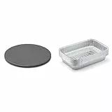 Weber glasierter Pizzastein klein, rund, 26 cm 18413 Schwarz & 6415 Small 7-1/2-Inch-by-5-inch Aluminum Drip Pans, Set of 10