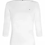 Tommy Hilfiger Damen Langarmshirt New Cody Slim U-Boot-Ausschnitt, Weiß (Nos Ecru), M