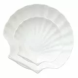 HEMOTON Keramik Muschelförmige Dessertschale 7.28 Zoll Vielseitige Haushaltsplatte Für Snacks Obst Dips Ideal Für Pasta Salat Und Tischdekoration