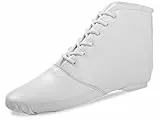 Diamant Gardeschuhe in weiß Leder mit geteilter Gummisohle Turniertauglicher Garde-, Show- & Jazztanzstiefel (Weiß, EU Schuhgrößensystem, Erwachsene, Numerisch, M, 41)