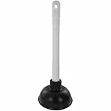 Merriway – Pömpel aus Kunststoff 100mm für Abfluss & Waschbecken – Pümpel Saugglocke mit ergonomischem 225mm Griff – Effektiver Druck Abflussreiniger Rohrreiniger gegen Verstopfungen – Weiß & Schwarz