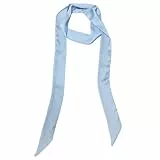 GIMIRO Damen Satin Gürtel 5cm x 195cm Band Damenschal aus Polyester, Hellblau, Unifarben, Modern, Vielseitig als Halstuch oder Schleife (Pale Blue)