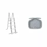 Intex Sicherheitsleiter 28076, für Pools von 122 cm Höhe, grau & Pool Foot Bath - Poolzubehör - Pool Fußbad - 56 x 46 x 9 cm