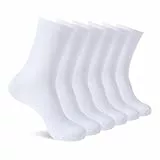 YOUCHAN 6 Paar Socken Herren & Damen – Atmungsaktive Herrensocken Komfortbund ohne Naht aus Baumwolle, Weiß 39-42
