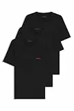 HUGO Herren T-Shirt RN Triplet P Dreier-Pack T-Shirts aus Baumwolle mit Logos Schwarz001 L