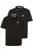 JP 1880 Herren große Größen Übergrößen Menswear L-8XL Poloshirts, Basic, 2er-Pack, Piqué, gekämmte Baumwolle schwarz 5XL 704317130-5XL