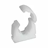 Merriway BH04498 15 mm Einzelner Rohrclip an Scharnier, Weiß, 15 Stück