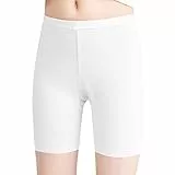 L&K-II Mädchen Leggings Kurz Radlerhose aus Baumwolle Sommer Shorts Uni Farbe Weiß 134/140