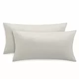 RUIKASI Kissenbezug 40x80 Beige 2er Set - Oeko Tex Kopfkissenbezug 40 x 80 Kissen Bezug mit Reißverschluss aus Mikrofaser, Polsterbezug Doppelpack Set Pillow Case Pillow Cover