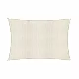 Lumaland Sonnensegel Rechteckig | 2 x 3 Meter | Wetterbeständiger Sonnenschutz inkl. Befestigungsseile | Terrasse, Garten & Balkon Schattenspender aus HDPE mit UV Schutz [Creme]