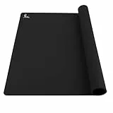 SUPER KITCHEN Antihafte Rutschfeste Backunterlage/Backmatte Silikon Groß Ausrollmatte Teigmatte Silikonmatte Backfolie Arbeitsmatte für Gebäck, Pizza Fondant, Matte, BPA Frei (Schwarz, 60x40cm)
