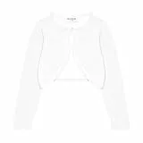 Bolerose Mädchen Langarm Bolero Funkeln Strickjacke Kinder (Weiß - Holografisches Funkeln, 9-10 Jahre)