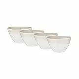 BUTLERS Schüssel 640ml 4er Set Suppenteller ATLANTIS Steinzeug Geschirr Suppenschüssel | Bowl Salatschale Teller tief | Farbverlauf mit Boho-Stil | Mikrowellen- & spülmaschinenfest