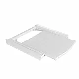 Xavax Zwischenbaurahmen mit Ausziehplatte aus Kunststoff (Verbindungsrahmen für Waschmaschine und Trockner, Zwischenbausatz mit Auszug als Ablage für Wäschekorb, inkl. Zurrgurt) weiß