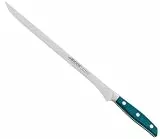 Arcos Tranchiermesser Geschmiedet - Professionelles Kochmesser aus Edelstahl, Ideal für Schinken - Micarta-Griff und Spezielle Borseda, Silberne Klinge 300 mm - Blau, Serie Brooklyn