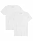 DANISH ENDURANCE Kurzarm Herren T Shirt aus Modal & Bio-Baumwolle, Rundhals-Ausschnitt, 1er, 2er oder 4er Pack, Rund - Weiß - 2er Pack, L
