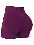 Sunzel Nahtlose Biker-Shorts für Damen, Scrunch Butt – hohe Taille, Booty Lifting, Workout, Yoga, Fitnessstudio, Shorts mit Bauchkontrolle, Violett, Klein
