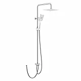 Rainsworth Duschsystem ohne Armatur Chrom - 20 * 20 cm Quadratisch Regendusch Dusche Set, Duschgarnitur mit Umsteller, 3 Strahlarten Handbrause