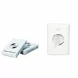 Hygienebeutel Deiss Universal, weiß, 25x30bags (750 Stück) & Tork Distributeur de sachets pour serviettes hygiéniques blanc B5, Elevation, 1 pièce, 14 x 3.6 x 10 cm, 566000