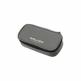 Walker 49113-375 - Schlamperbox 'Steel Grey', Federmappe mit geräumigem Hauptfach, doppelseitiger Trennwand mit 20 Stiftfächern, Zippfach und robustem Reißverschluss
