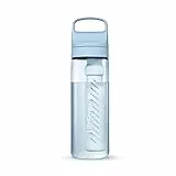 LifeStraw Go Serie - BPA-freie Trinkflasche mit Wasserfilter 650ml für Reisen und den täglichen Gebrauch - entfernt Bakterien, Parasiten, Mikroplastik + verbessert den Geschmack, Icelandic Blue (blau)