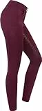 RIDERS CHOICE Winterreithose All-Season High Waist mit Silikonvollbesatz für Damen, Mauve Wine, Gr. 32