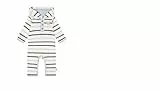 Steiff catcher Baby Einteiler/Overall mit Kapuze, weiß gestreift L002411320 gr.68