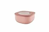 Guzzini - Kitchen Active Design, STORE&MORE BIO, Dicht schließende niedrige Dosen für Kühlschrank/Gefrierschrank/Mikrowelle (M) - Rosa Pfirsichblüte, 16 x16 x h7,8 cm | 975 cc - 170720251