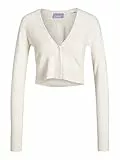 JJXX Women's JXISABEL LS Soft Cropped Knit Cardigan, Snow White, XS