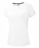 Damen Rash Guard UPF 50+ Sonnenschutz Kurz T-Shirts Leichte, schnell trocknende SPF UV Schwimm Shirts Weiß 02-M